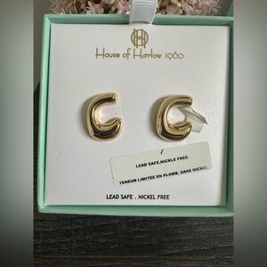 House of Harlow 1960 Gold Crescent Earrings New